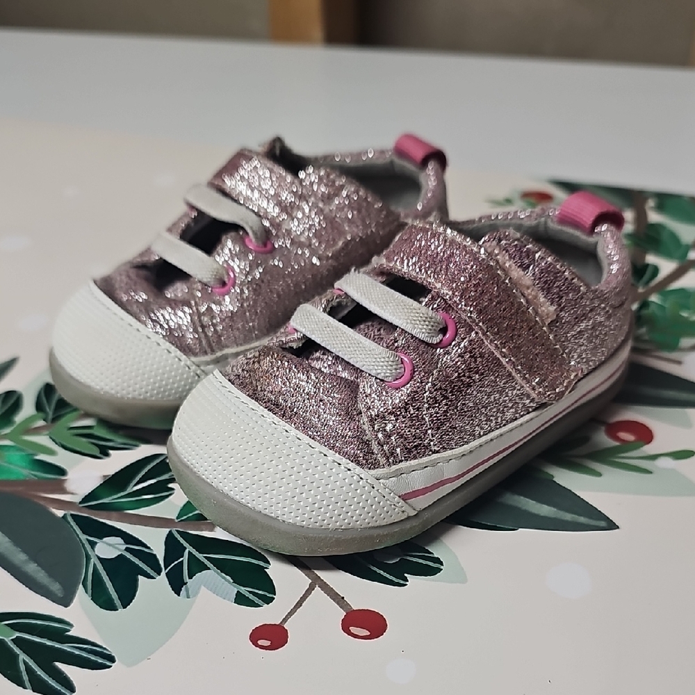 See Kai Run Sparkle Pink Toddler Slip-On Sneakers